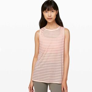 Lululemon Meet Halfway Tank - Butter Pink Striped